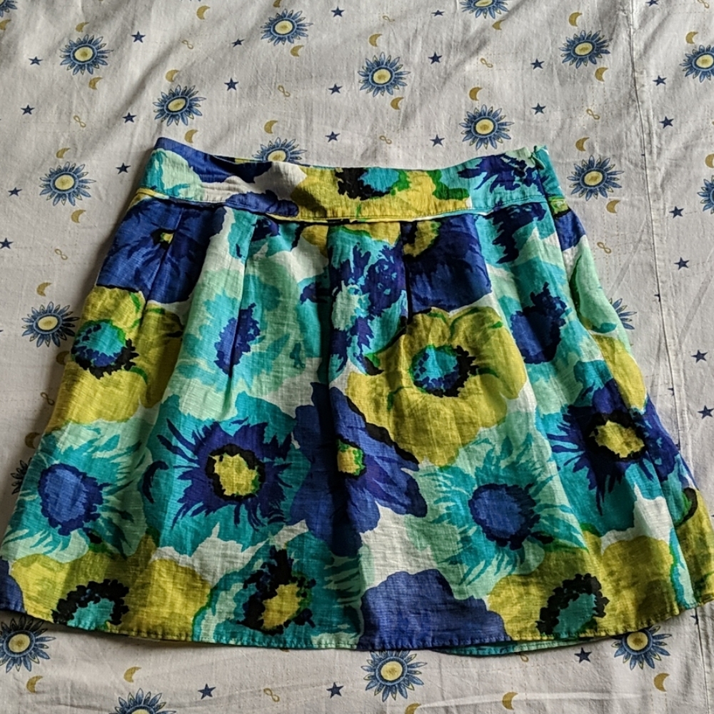 AnnTaylor LOFT 4P floral green skirt